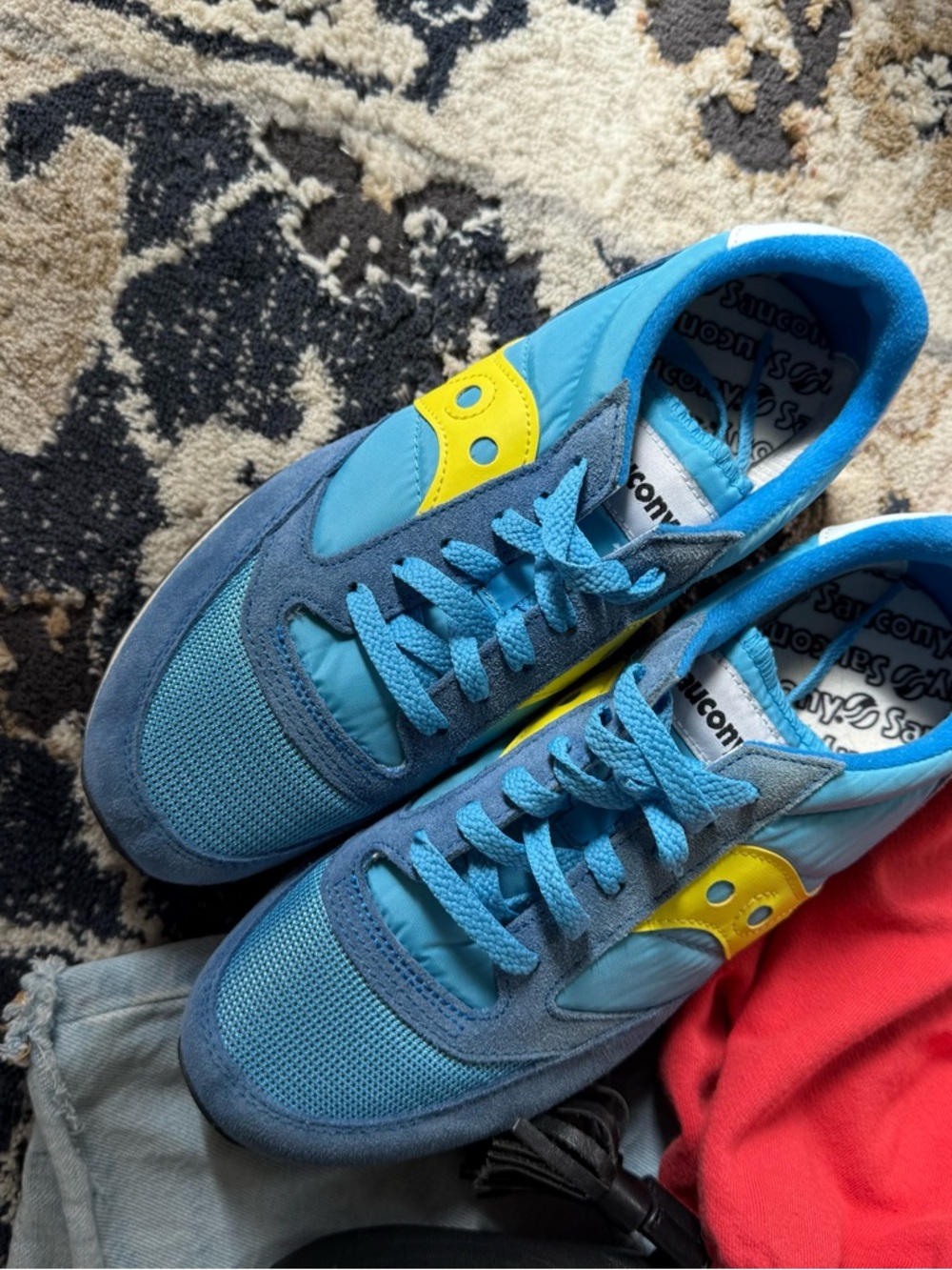 Saucony Jazz Original Sneakers Blue Yellow Retro Running Shoes Women’s 8 - Picture 5 of 6